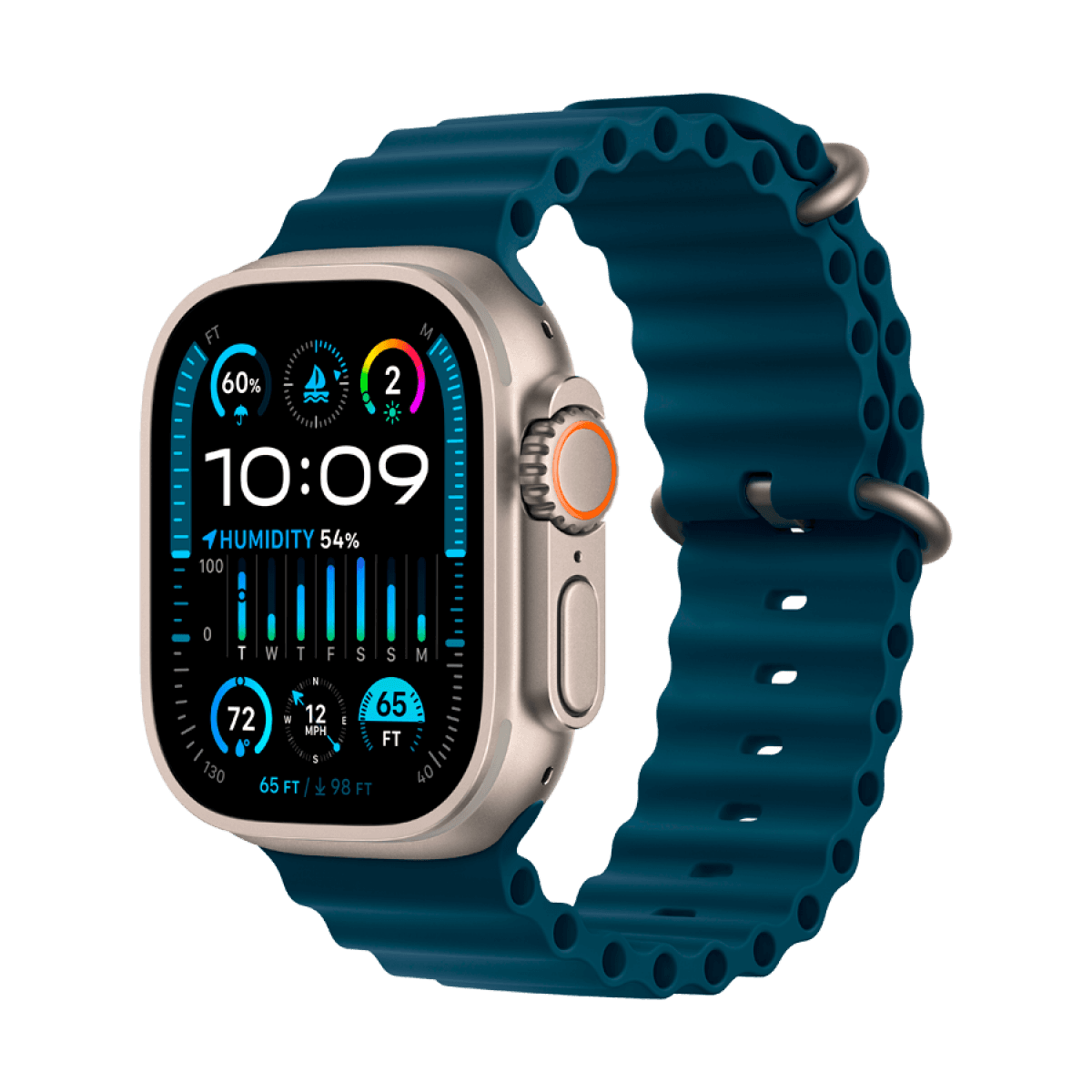 Apple Watch Ultra 2 GPS + Cellular, 49mm Titanium Case with Blue Ocean Band 6