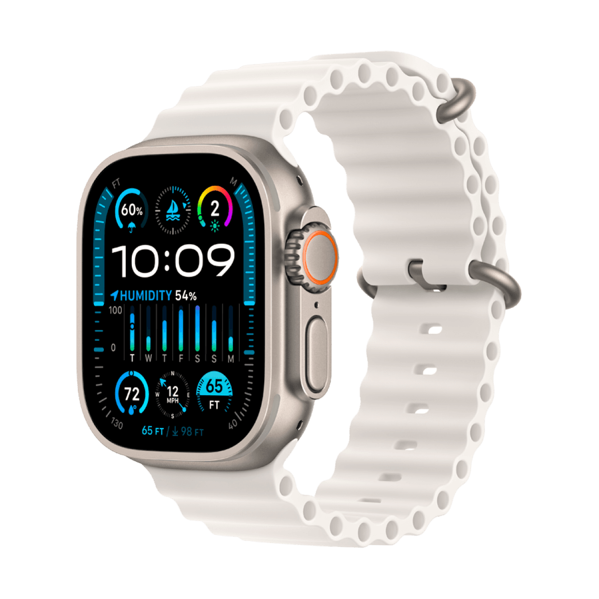 Apple Watch Ultra 2 GPS + Cellular, 49mm Titanium Case with White Ocean Band 6