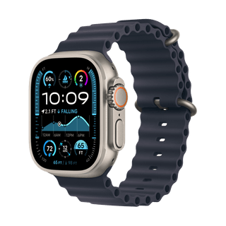 Apple 49mm Navy Ocean Band - Natural Titanium Finish