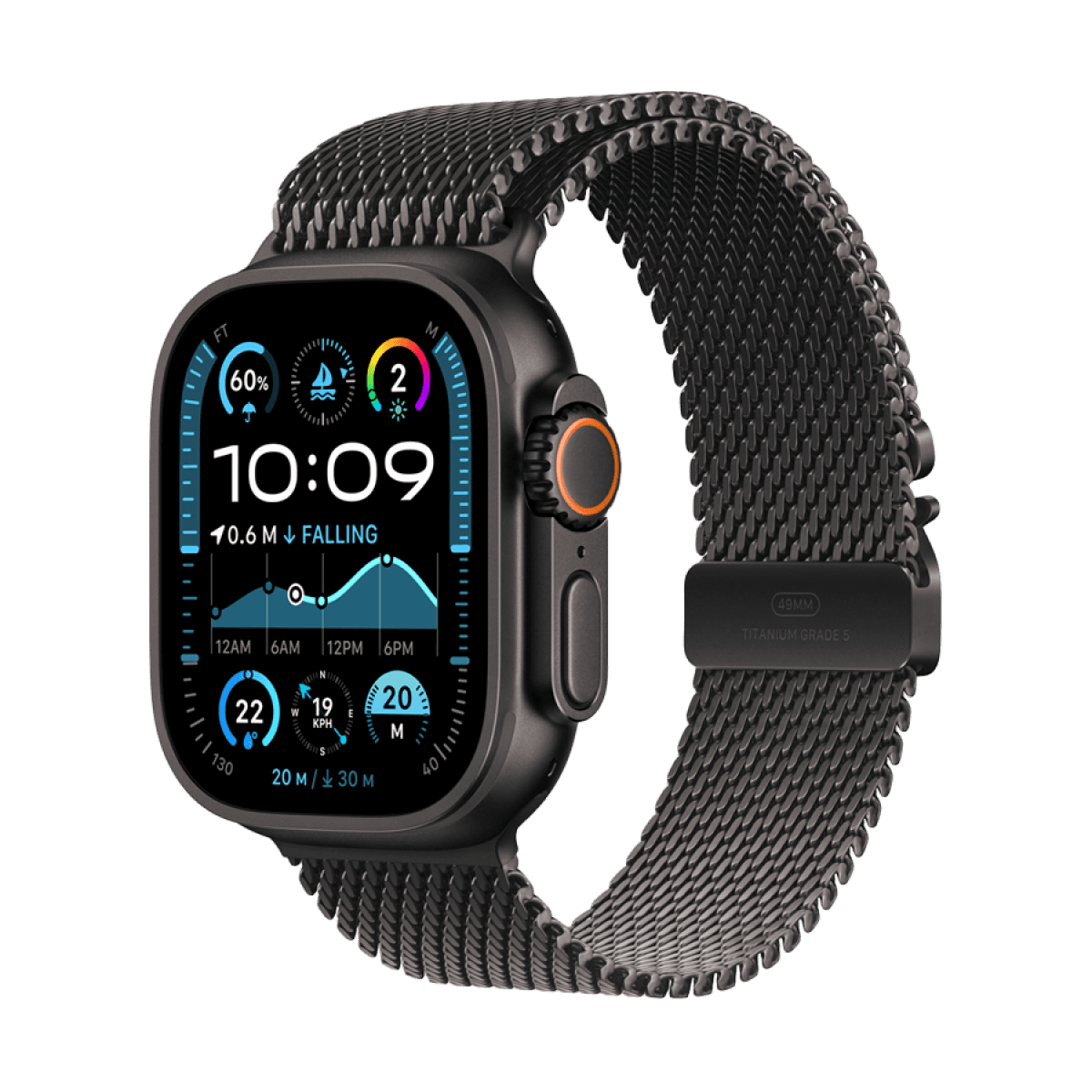 49mm Black Titanium Milanese Loop - Medium 4