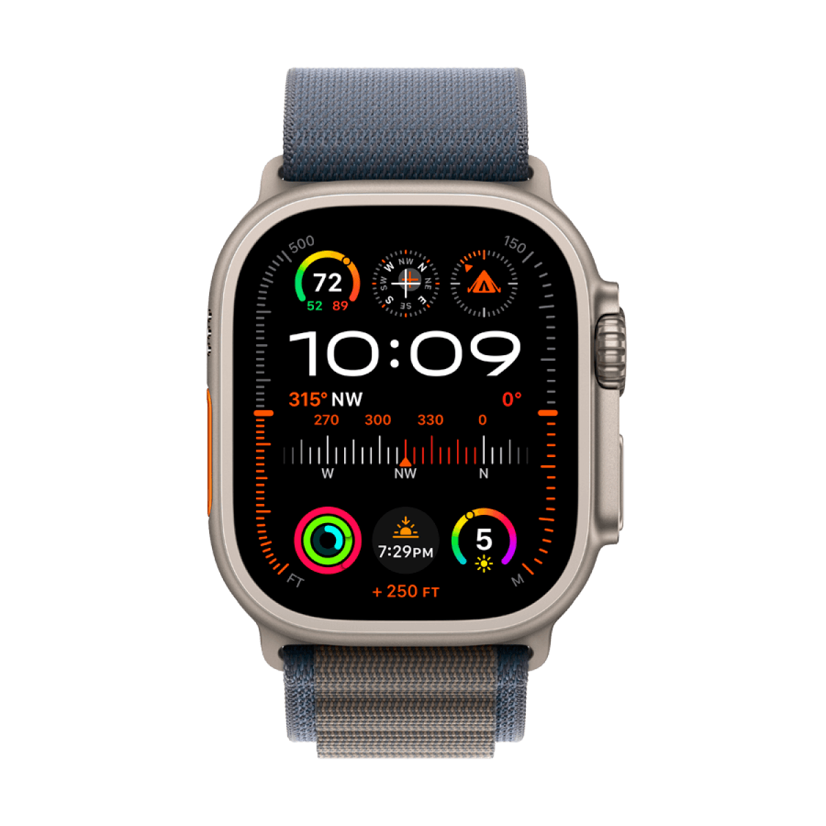 Apple Watch Ultra 2 GPS + Cellular, 49mm Titanium Case with Blue Alpine Loop - Large 7