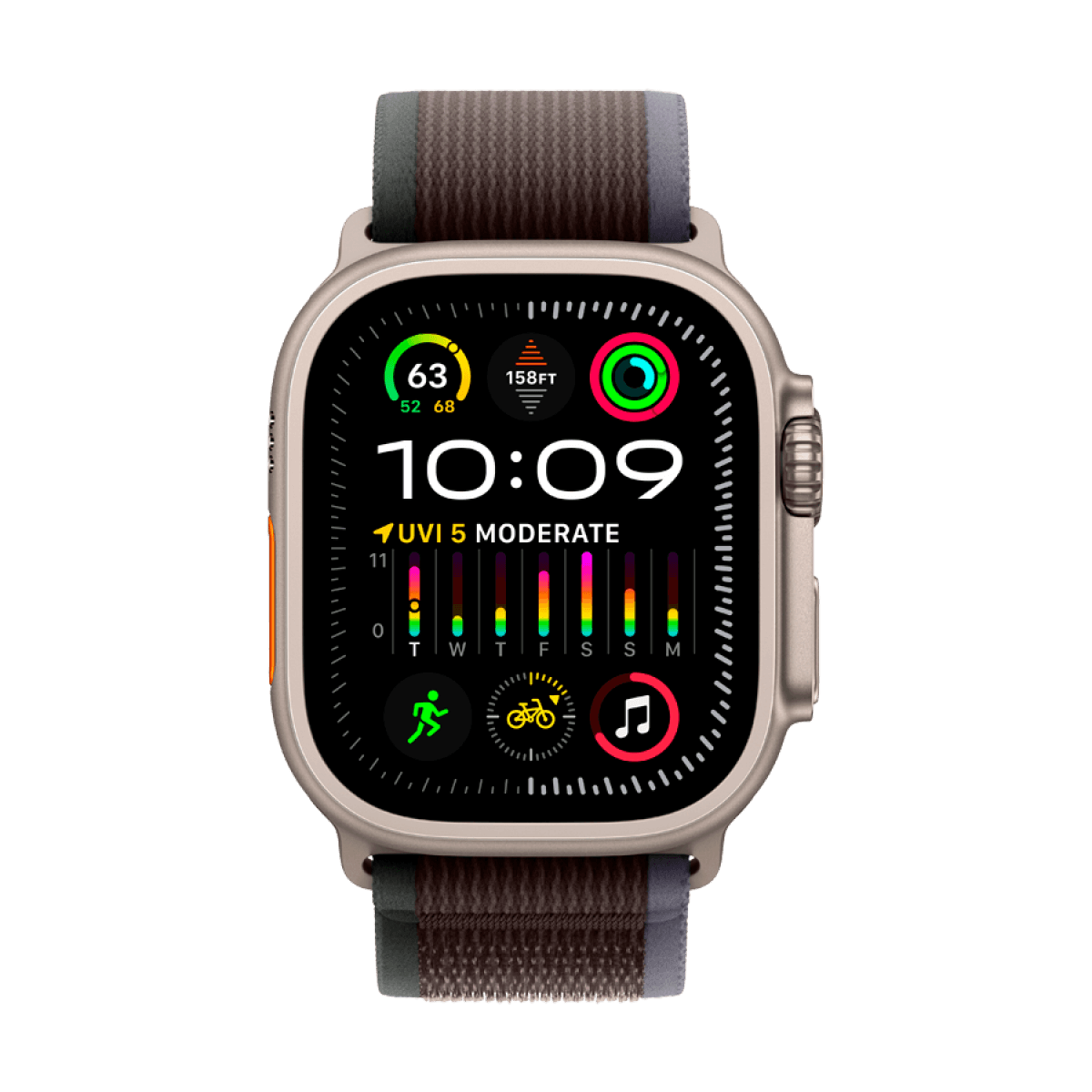 Apple Watch Ultra 2 GPS + Cellular, 49mm Titanium Case with Blue/Black Trail Loop - M/L 7