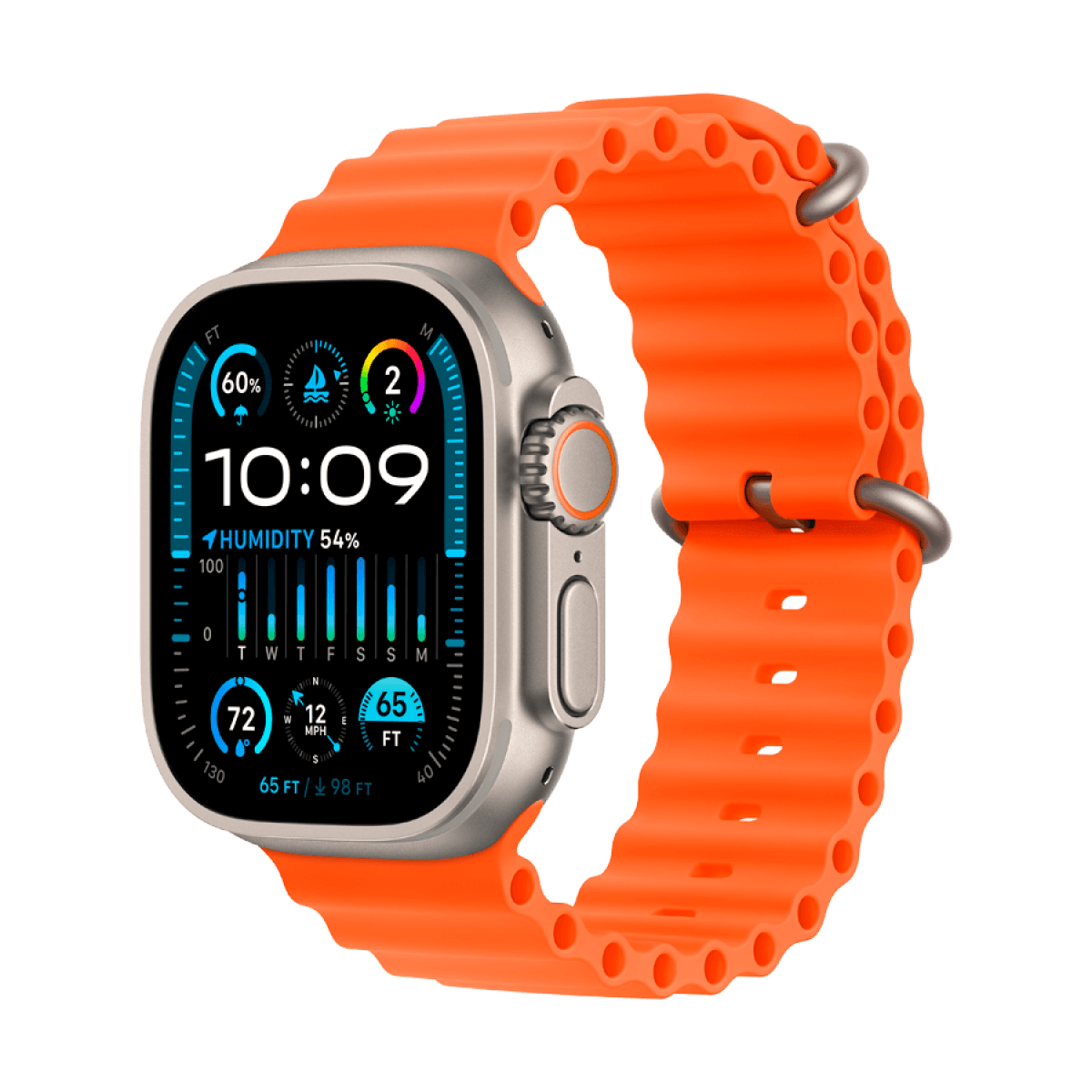 Apple Watch Ultra 2 GPS + Cellular, 49mm Titanium Case with Orange Ocean Band 6