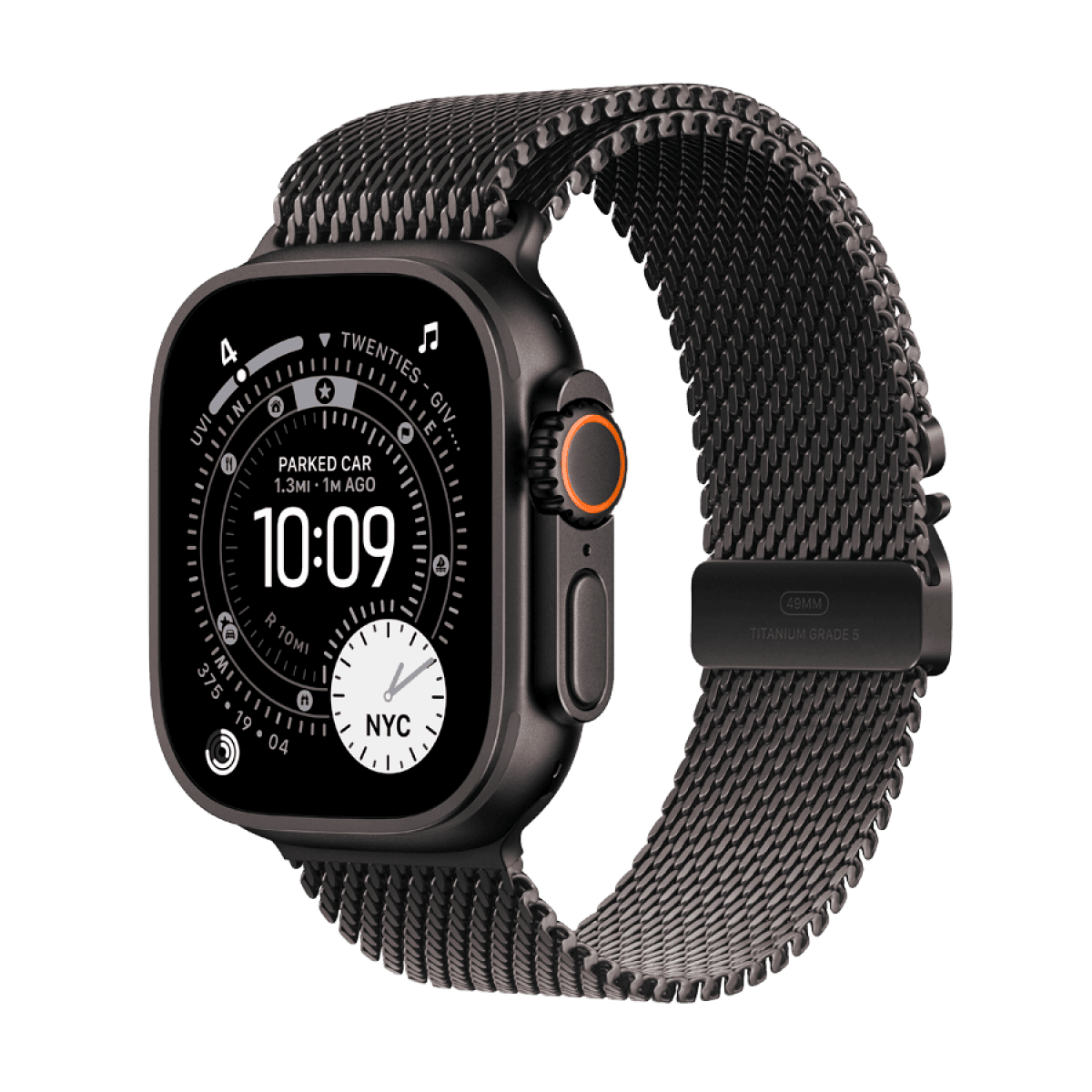 Apple Watch Ultra 3 GPS + Cellular 49mm Black Titanium Case with Black Titanium Milanese Loop - Medium 5