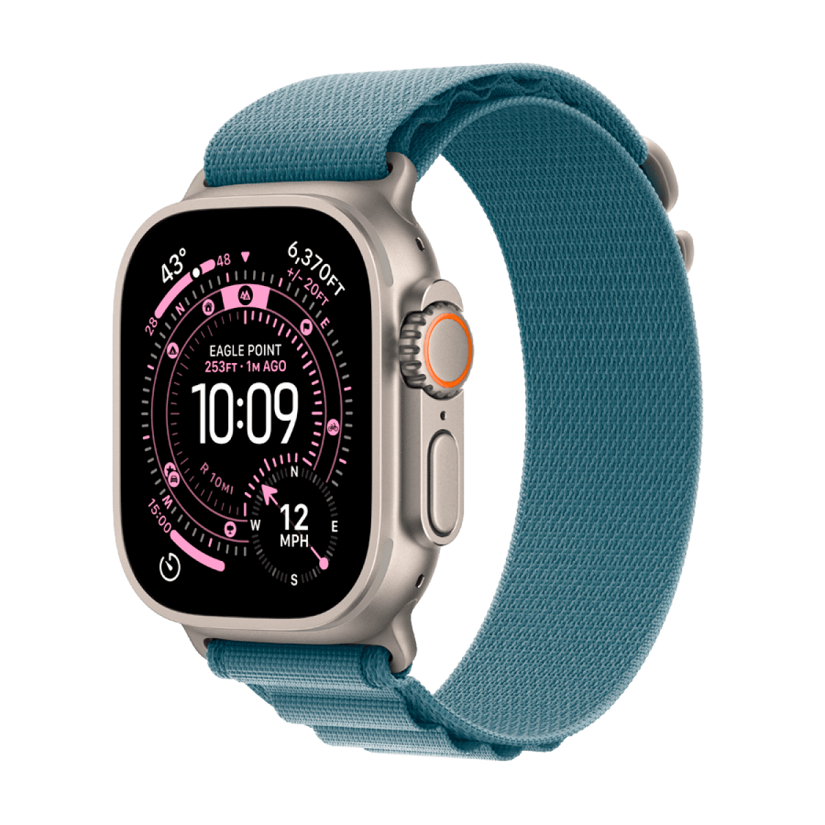 Apple Watch Ultra 3 GPS + Cellular 49mm Natural Titanium Case with Light Blue Alpine Loop - Medium 5