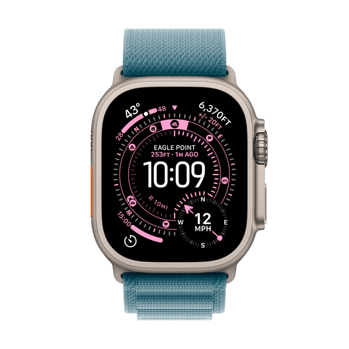 Apple Watch Ultra 3 GPS + Cellular 49mm Natural Titanium Case with Light Blue Alpine Loop - Medium 6