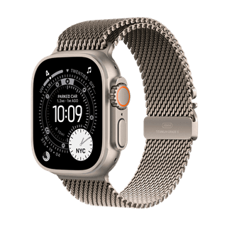 Apple Watch Ultra 3 GPS + Cellular 49mm Natural Titanium Case with Natural Titanium Milanese Loop - Small