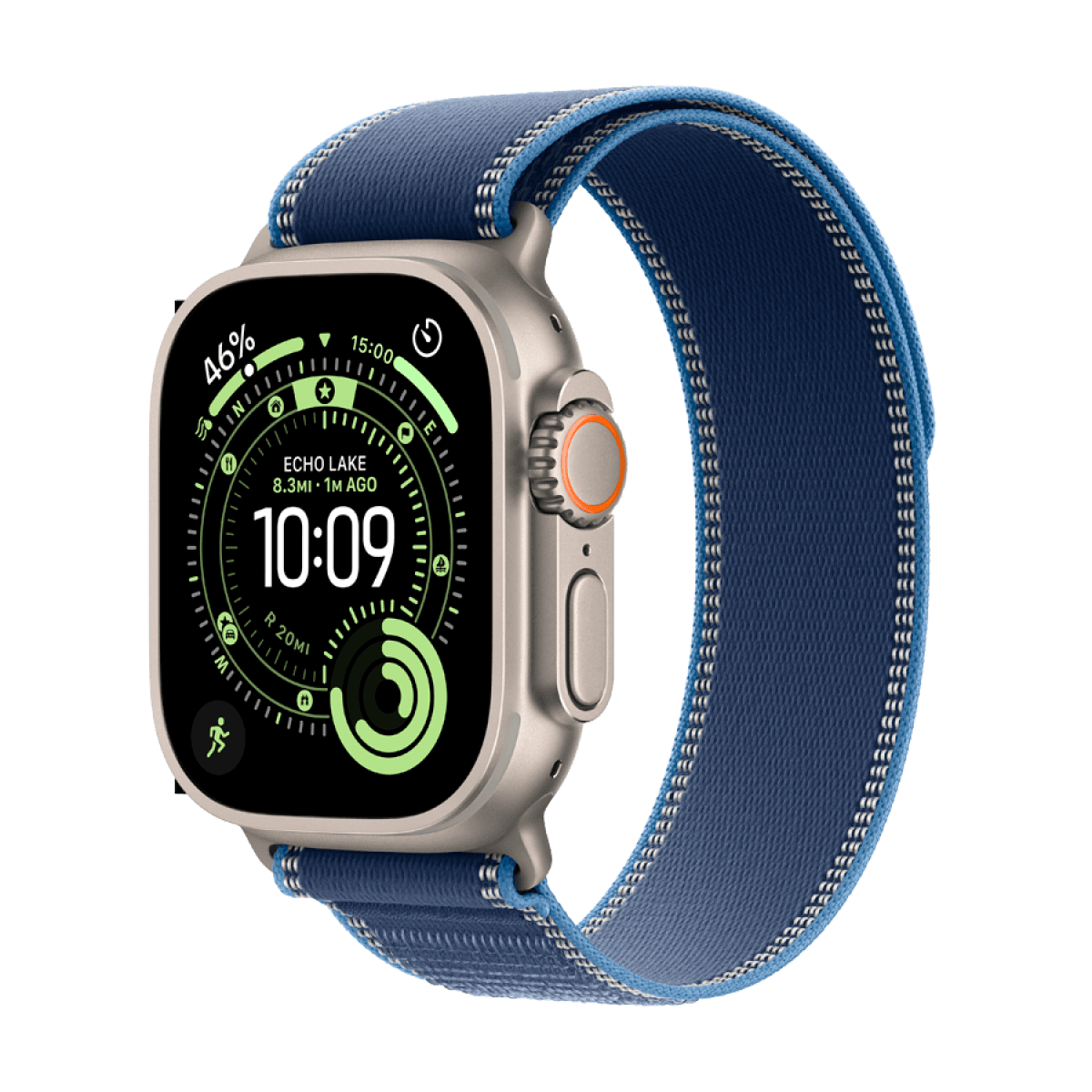 Apple Watch Ultra 3 GPS + Cellular 49mm Natural Titanium Case with Blue/Bright Blue Trail Loop - M/L 5