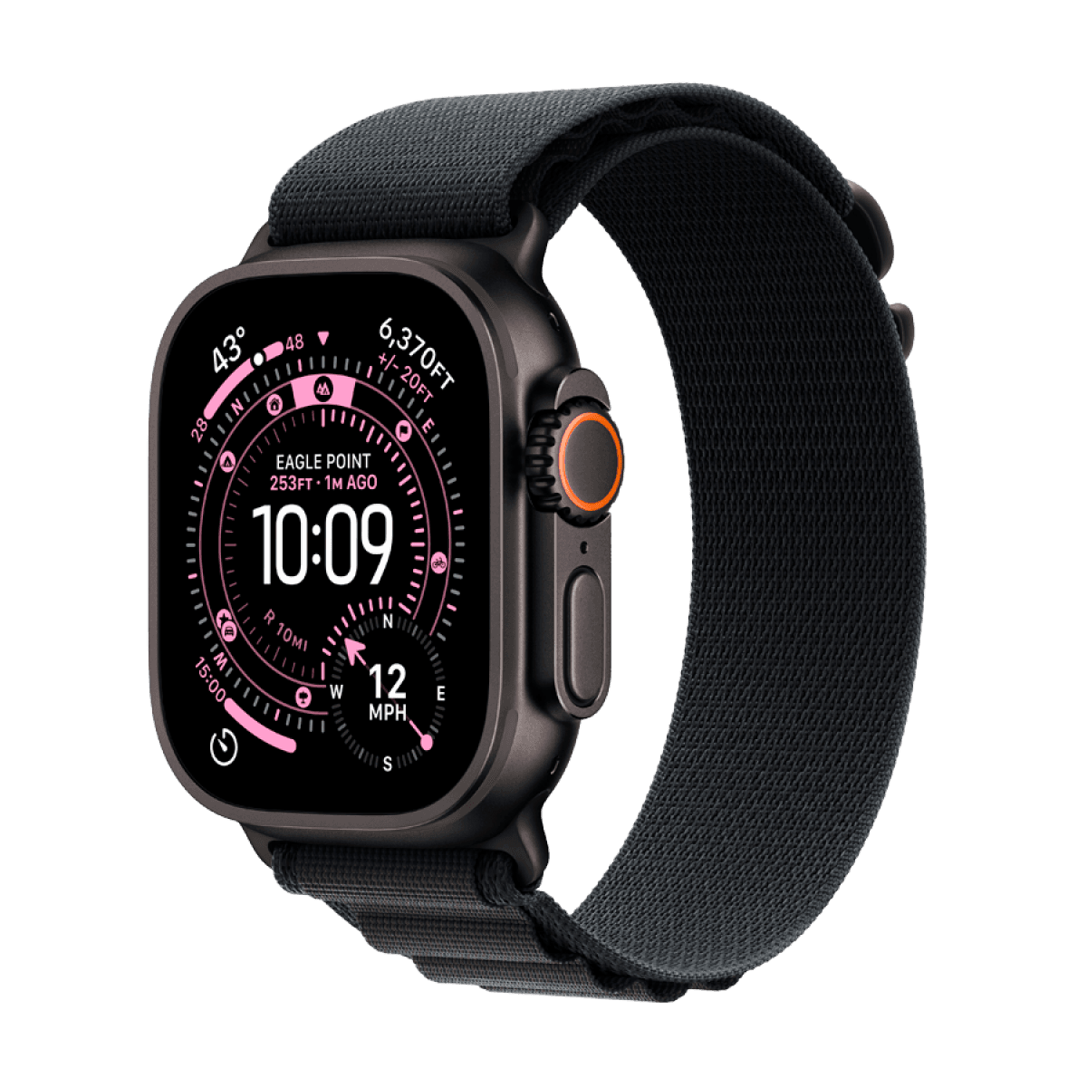 Apple Watch Ultra 3 GPS + Cellular 49mm Black Titanium Case with Black Alpine Loop - Medium 5
