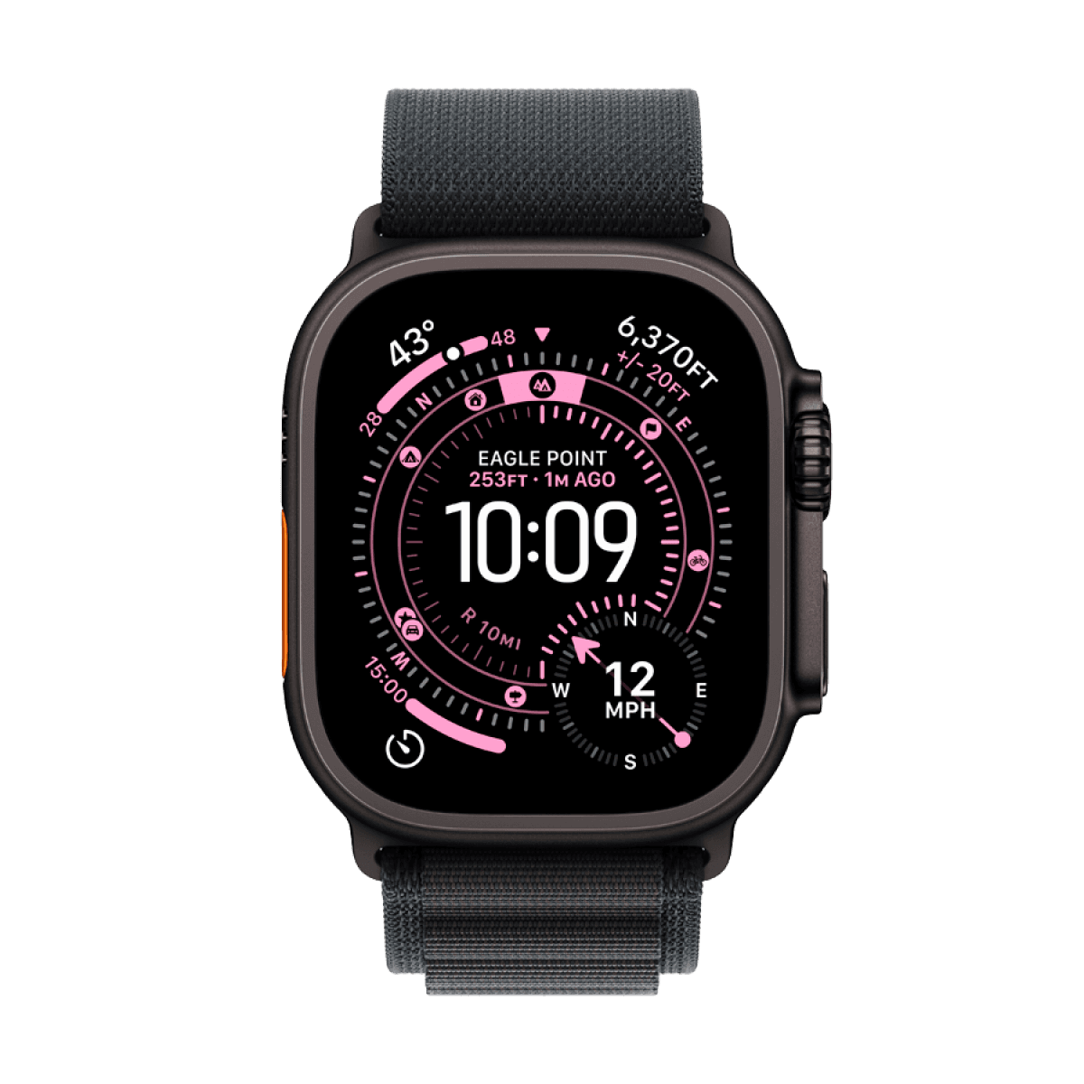 Apple Watch Ultra 3 GPS + Cellular 49mm Black Titanium Case with Black Alpine Loop - Medium 6