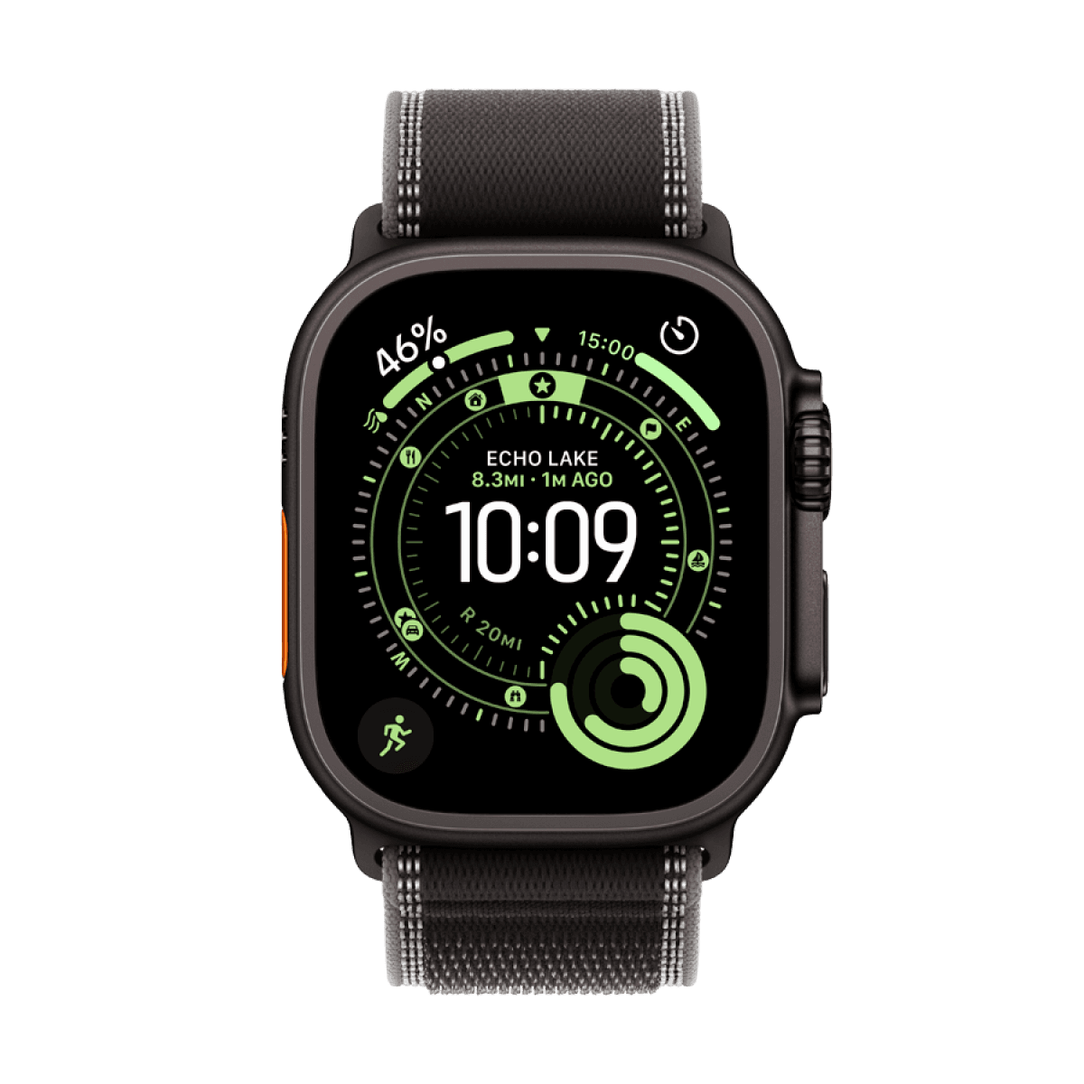 Apple Watch Ultra 3 GPS + Cellular 49mm Black Titanium Case with Black/Charcoal Trail Loop - S/M 6