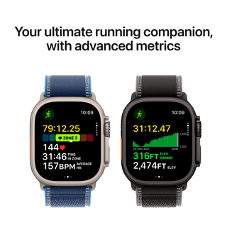 Apple Watch Ultra 3 GPS + Cellular 49mm Black Titanium Case with Black/Charcoal Trail Loop - S/M