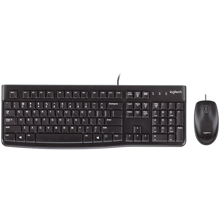 Logitech MK120 Corded Combo - Black - USB - US International