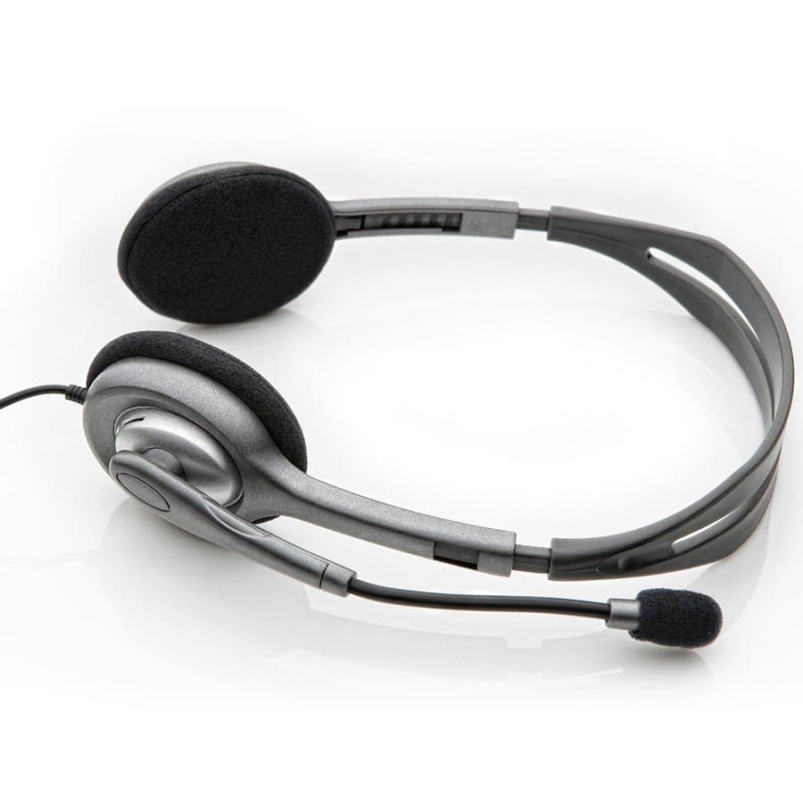 LOGITECH H110 Corded Stereo Headset - GRAY/SILVER - Dual Plug 2
