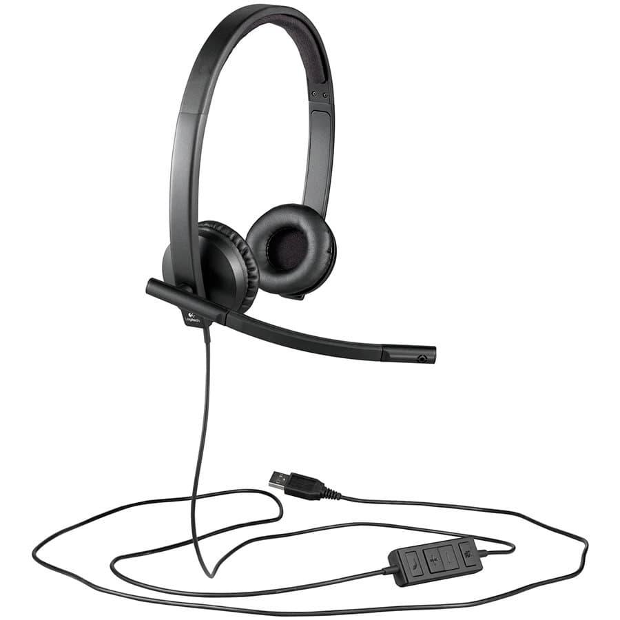 Logitech H570e Stereo USB Headset - BLACK