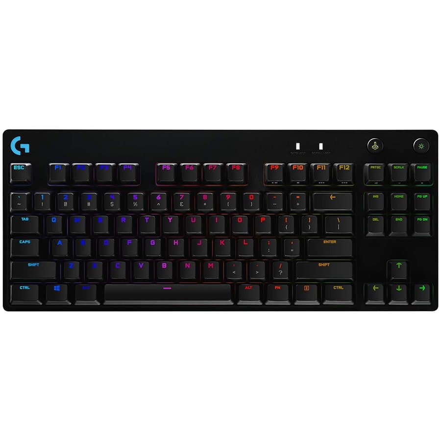 LOGITECH G PRO TKL Corded Mechanical Gaming Keyboard - BLACK - US INT'L - USB - CLICKY