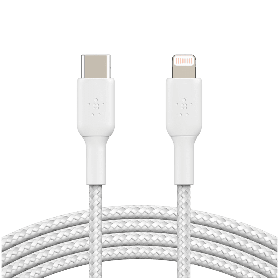 BELKIN Lightning to USB-C Cable Braided, 2M, White
