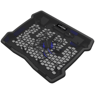 CANYON NS02, Cooling stand single fan with 2x2.0 USB hub, support up to 10”-15.6” laptop, ABS plastic and iron, Fans dimension:125*125*15mm(1pc), DC 5V, fan speed: 800-1000RPM, size:340*265*30mm, 406g
