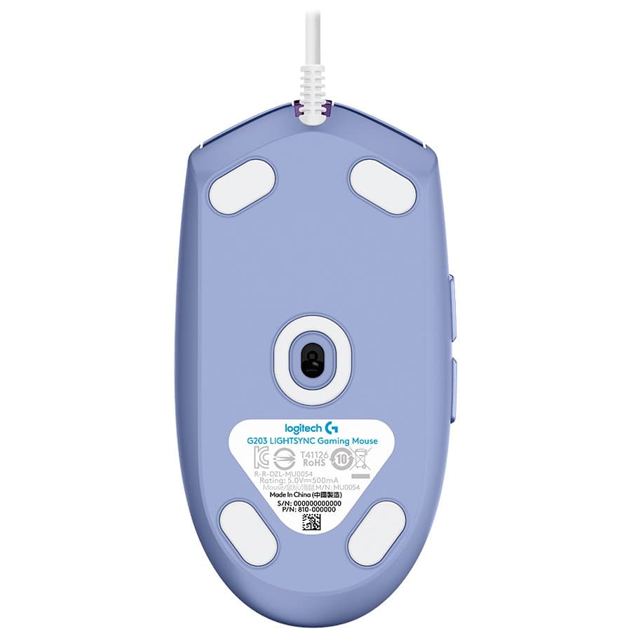 LOGITECH G203 LIGHTSYNC Corded Gaming Mouse - LILAC - USB 5