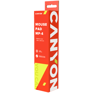 CANYON MP-4, Mouse pad, 350X250X3MM, Multipandex, fully black with our logo (non gaming), blister cardboard