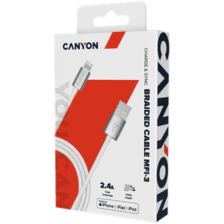 CANYON cable MFI-3 Lightning 12W 1m White