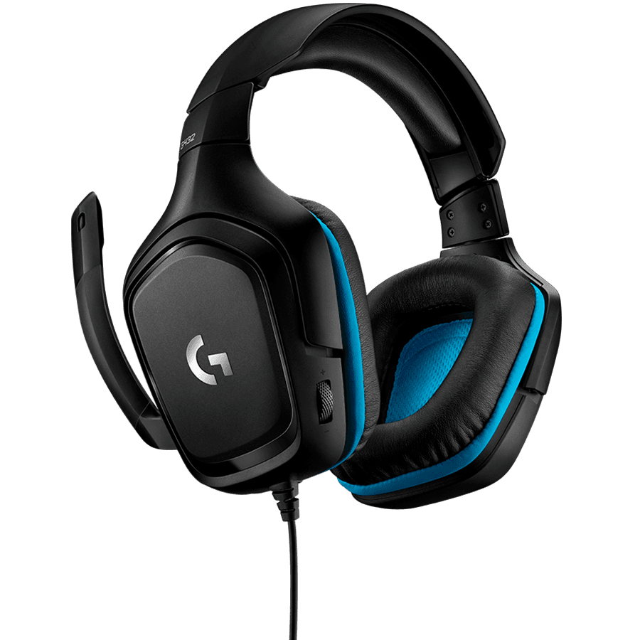 LOGITECH G432 Wired Gaming Headset 7.1 - LEATHERETTE - BLACK/BLUE - USB 2