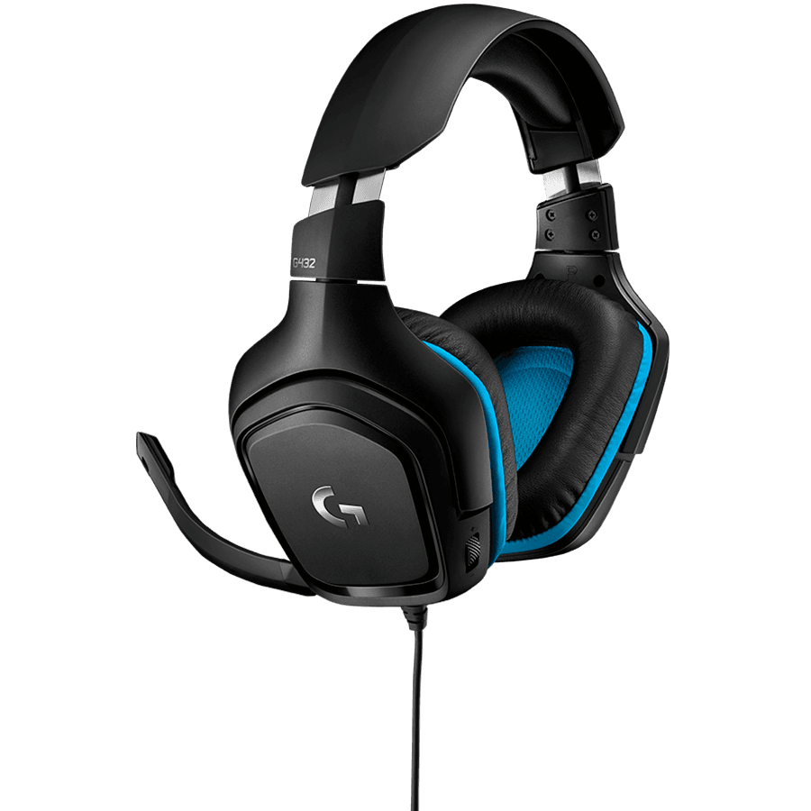 LOGITECH G432 Wired Gaming Headset 7.1 - LEATHERETTE - BLACK/BLUE - USB 4