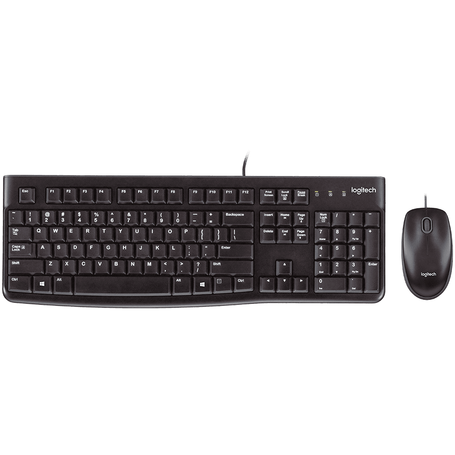 LOGITECH MK120 Corded Combo - BLACK - USB - RUS