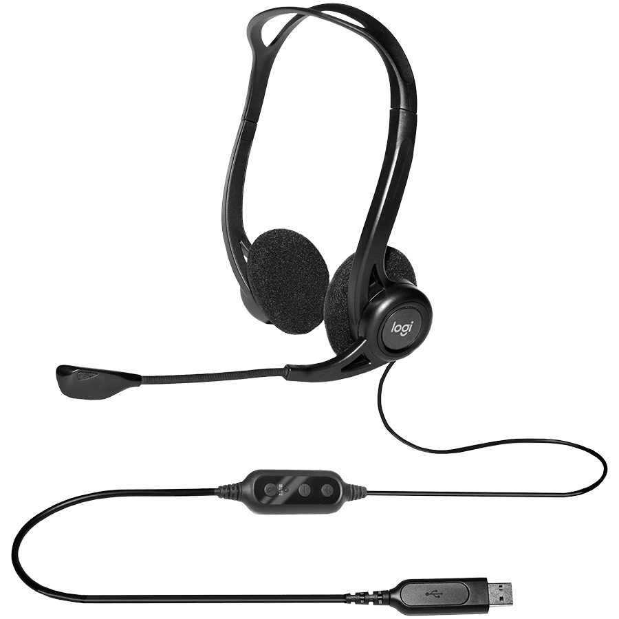 LOGITECH PC960 Corded Stereo Headset BLACK - USB 3