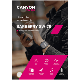 CANYON Wildberry SW-79, Smart watch, 1.69inches TFT full touch screen, Zinic+plastic body, IP67 waterproof, multi-sport mode, compatibility with iOS and android, blue body with blue silicon belt, Host: 44.4*36*9.2mm, Strap: 230x20mm, 47g