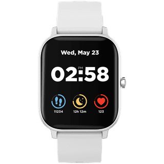 CANYON Wildberry SW-74, Smart watch, 1.3inches TFT full touch screen, Zinic+plastic body, IP67 waterproof, multi-sport mode, compatibility with iOS and android, Silver body with white silicon belt, Host: 43*37*9mm, Strap: 230x20mm, 45g