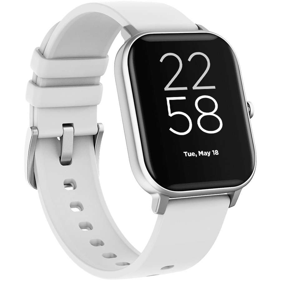 CANYON Wildberry SW-74, Smart watch, 1.3inches TFT full touch screen, Zinic+plastic body, IP67 waterproof, multi-sport mode, compatibility with iOS and android, Silver body with white silicon belt, Host: 43*37*9mm, Strap: 230x20mm, 45g 3