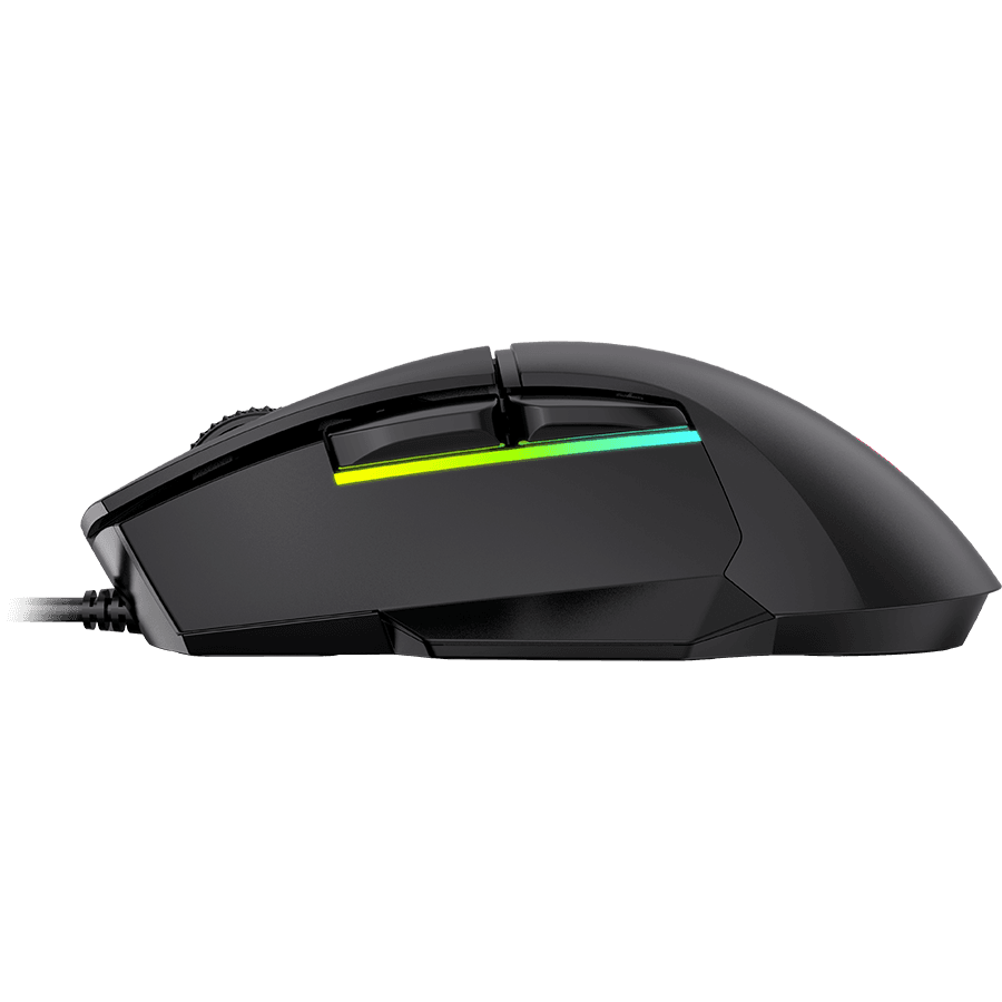 LORGAR Jetter 357, gaming mouse, Optical Gaming Mouse with 6 programmable buttons, Pixart ATG4090 sensor, DPI can be up to 8000, 30 million times key life, 1.8m PVC USB cable, Matt UV coating and RGB lights with 4 LED flowing mode, size:124.90*71.65*41.36mm, 115g 3