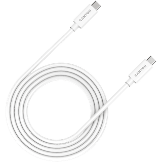 CANYON UC-42, cable, U4-CC-5A2M-E, USB4 TYPE-C to TYPE-C cable assembly 20G 2m 5A 240W(ERP) with E-MARK, CE, ROHS, white