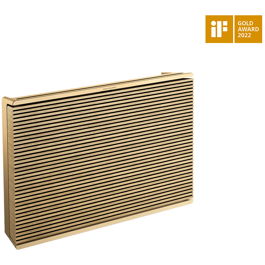 Beosound Level Speaker Gold Tone Alu (Cover Light Oak)