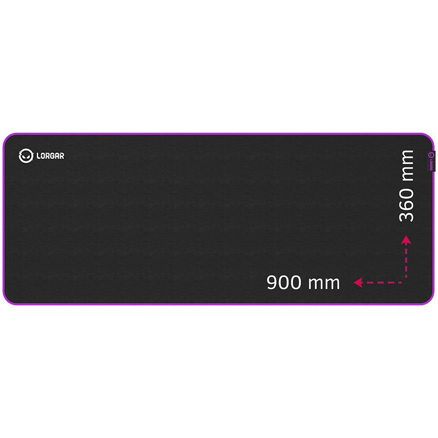 Lorgar Main 319, Gaming mouse pad, High-speed surface, Purple anti-slip rubber base, size: 900mm x 360mm x 3mm, weight 0.6kg