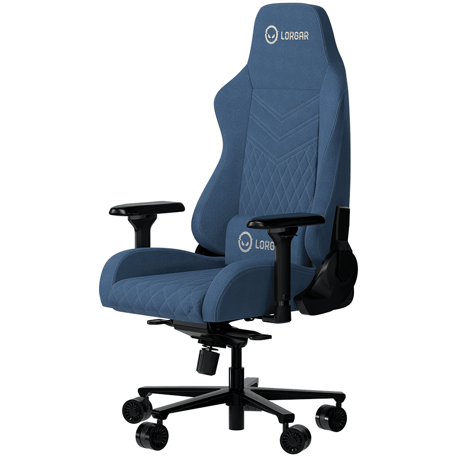 LORGAR Ace 422, Gaming chair, Anti-stain durable fabric, 1.8 mm metal frame, multiblock mechanism, 4D armrests, 5 Star aluminium base, Class-4 gas lift, 75mm PU casters, Blue 2