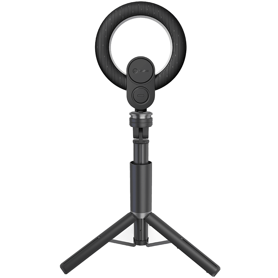 LORGAR Circulus 910, Streaming web camera, 5MP 2592X1944 max resolution, up to 60fps, 1/2.8", Sony STARVIS CMOS image sensor, full glass lens, 5.5'' built-in ring light (1700-14 000K), foldable tripod, auto focus, dual microphones with AI noise reduction, USB Type C, size: 470*133*115mm, 0.525kg, black+white 3