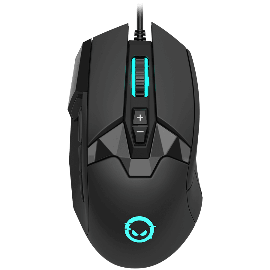 LORGAR Stricter 579, gaming mouse, 9 programmable buttons, Pixart PMW3336 sensor, DPI up to 12 000, 50 million clicks buttons lifespan, 2 switches, built-in display, 1.8m USB soft silicone cable, Matt UV coating with glossy parts and RGB lights with 4 LED flowing modes, size: 131*72*41mm, 0.127kg, black
