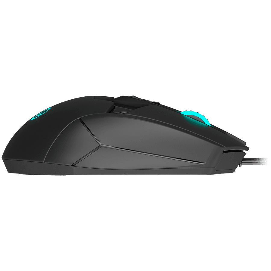 LORGAR Stricter 579, gaming mouse, 9 programmable buttons, Pixart PMW3336 sensor, DPI up to 12 000, 50 million clicks buttons lifespan, 2 switches, built-in display, 1.8m USB soft silicone cable, Matt UV coating with glossy parts and RGB lights with 4 LED flowing modes, size: 131*72*41mm, 0.127kg, black 6