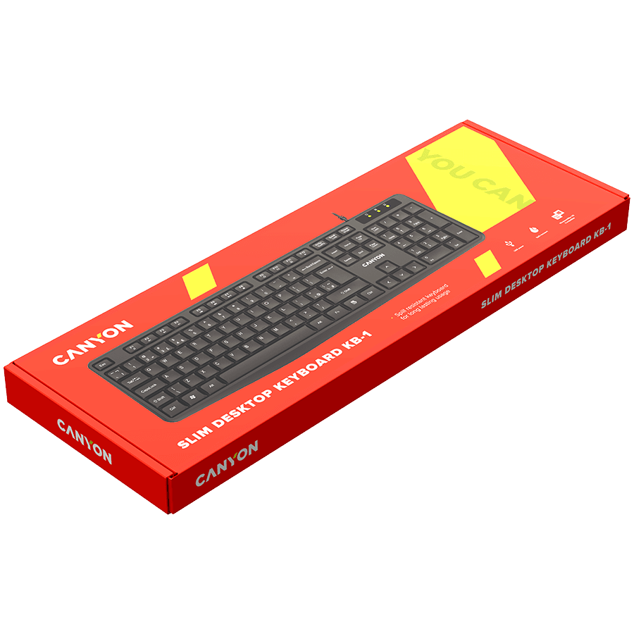 CANYON keyboard KB-1 EN/RU Wired Black 3