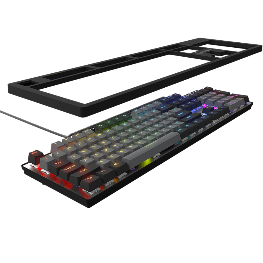 LORGAR Azar 514, Wired mechanical gaming keyboard, RGB backlight, 1680000 colour variations, 18 modes, keys number: 104, 50M clicks, linear dream switches, spring cable up to 3.4m, ABS plastic+metal, magnetic cover, 450*136*39mm, 1.17kg, black, EN layout 6