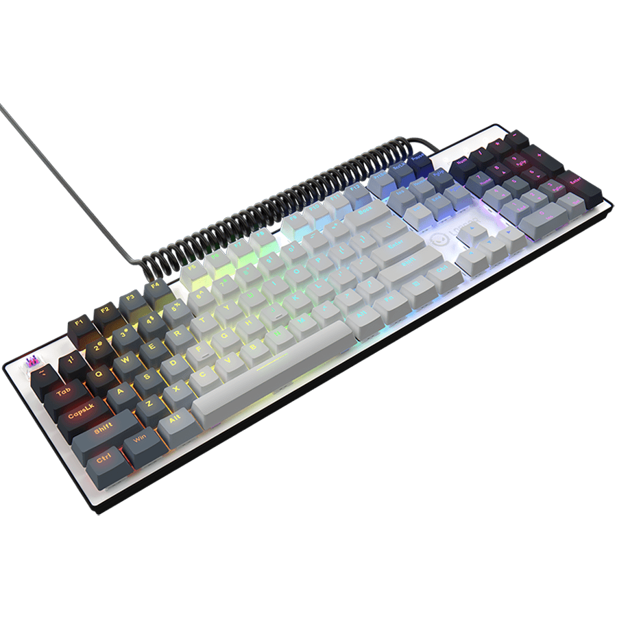 LORGAR Azar 514, Wired mechanical gaming keyboard, RGB backlight, 1680000 colour variations, 18 modes, keys number: 104, 50M clicks, linear dream switches, spring cable up to 3.4m, ABS plastic+metal, magnetic cover, 450*136*39mm, 1.17kg, white, EN layout 4