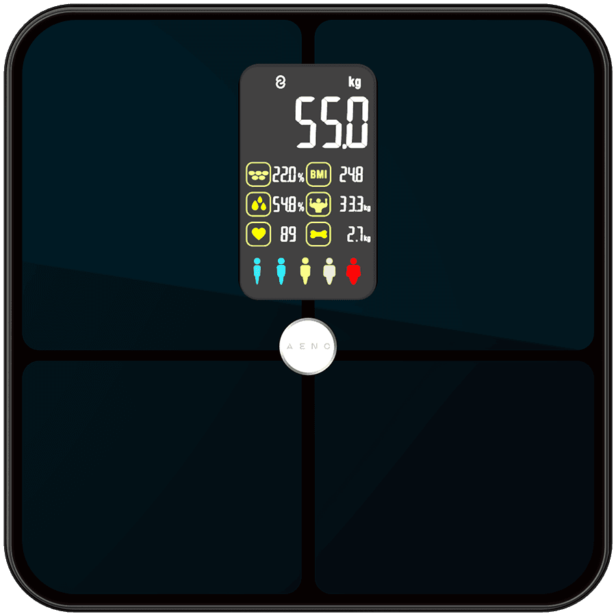 AENO Smart Body scales BS2S, 16 body metrics, up to 180kg, colorful display 3