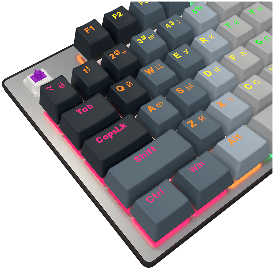 LORGAR Azar 514, Wired mechanical gaming keyboard, RGB backlight, 1680000 colour variations, 18 modes, keys number: 104, 50M clicks, linear dream switches, spring cable up to 3.4m, ABS plastic+metal, magnetic cover, 450*136*39mm, 1.17kg, white, EN+RU layout 3