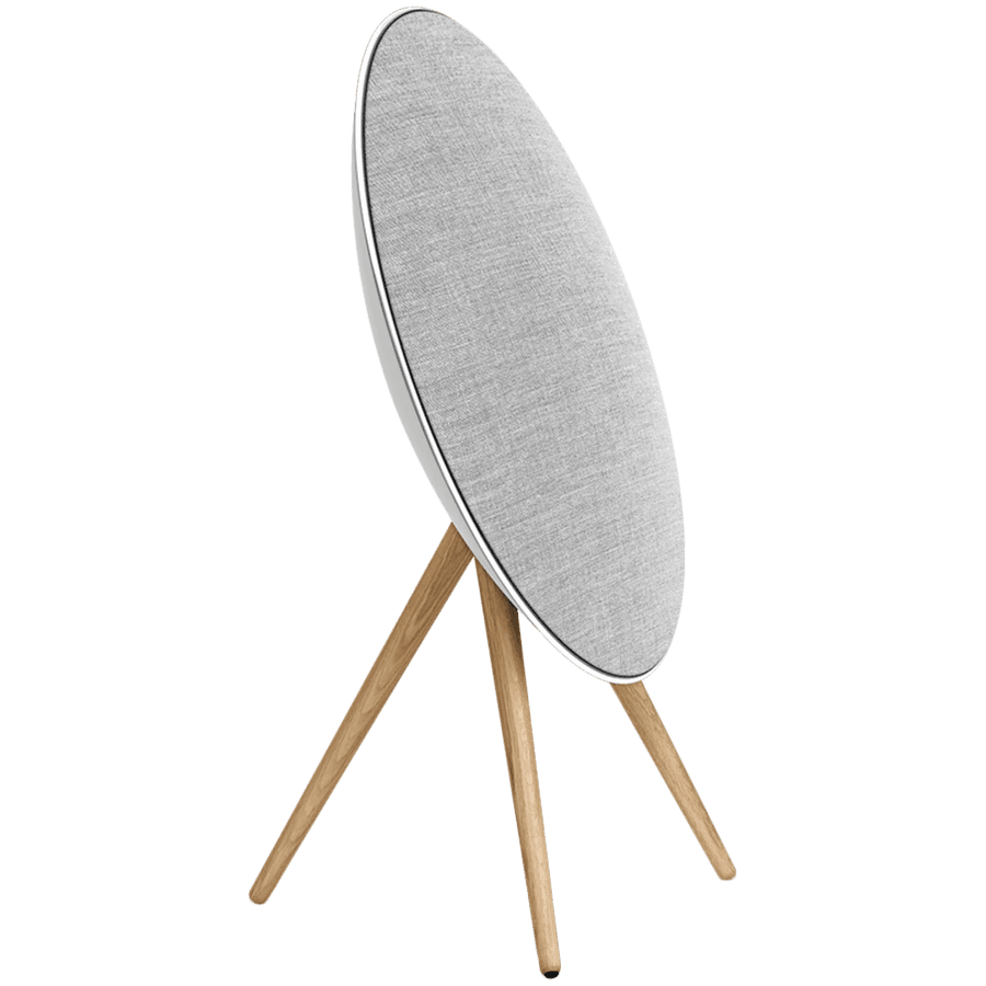 Beosound A9 5th Gen Speaker Natural Alu (Back Grey Mist/Cover Kvadrat Light Grey/Legs Oak) 2