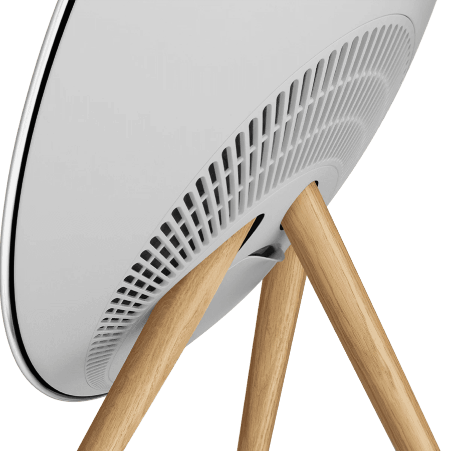 Beosound A9 5th Gen Speaker Natural Alu (Back Grey Mist/Cover Kvadrat Light Grey/Legs Oak) 4