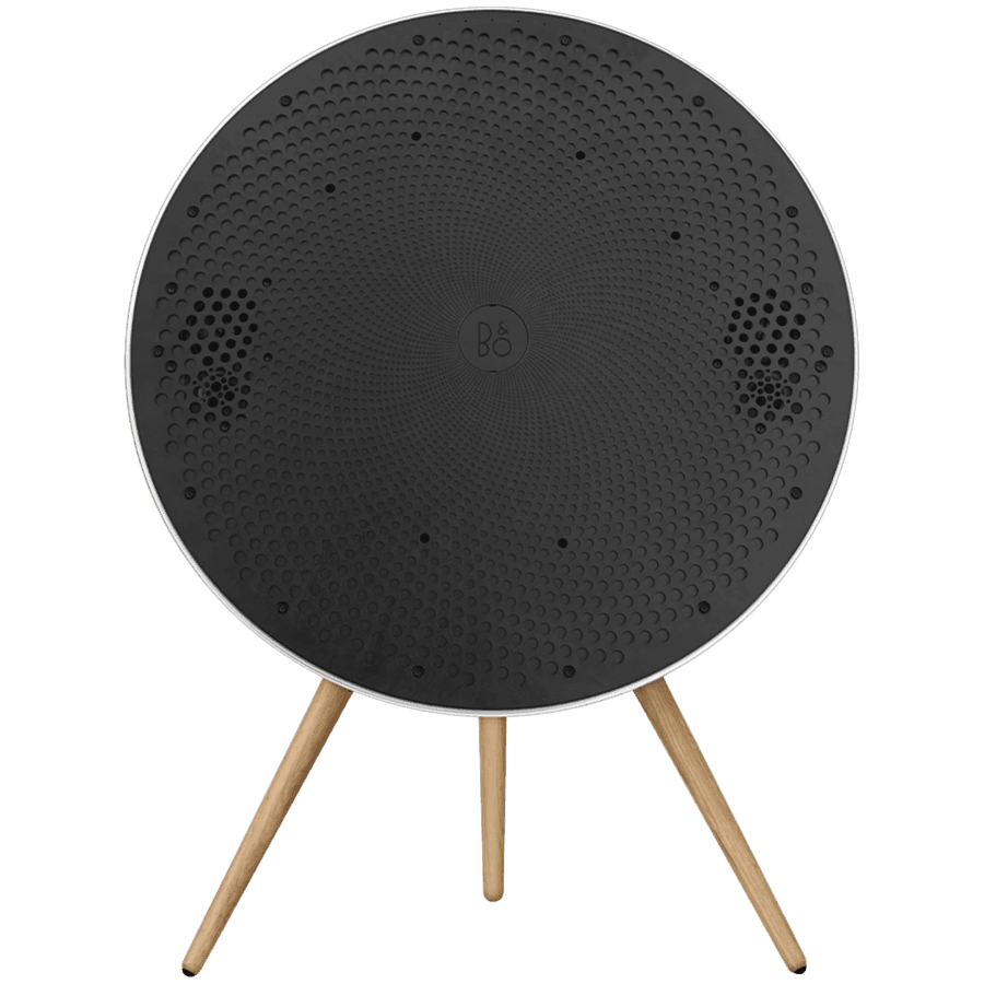 Beosound A9 5th Gen Speaker Natural Alu (Back Grey Mist/Cover Kvadrat Light Grey/Legs Oak) 5