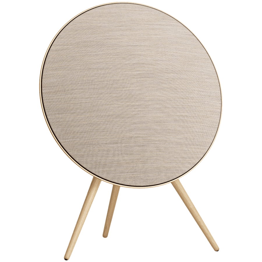 Beosound A9 5th Gen Speaker Gold Tone (Back Sand/Cover Golden/Legs White Oak)