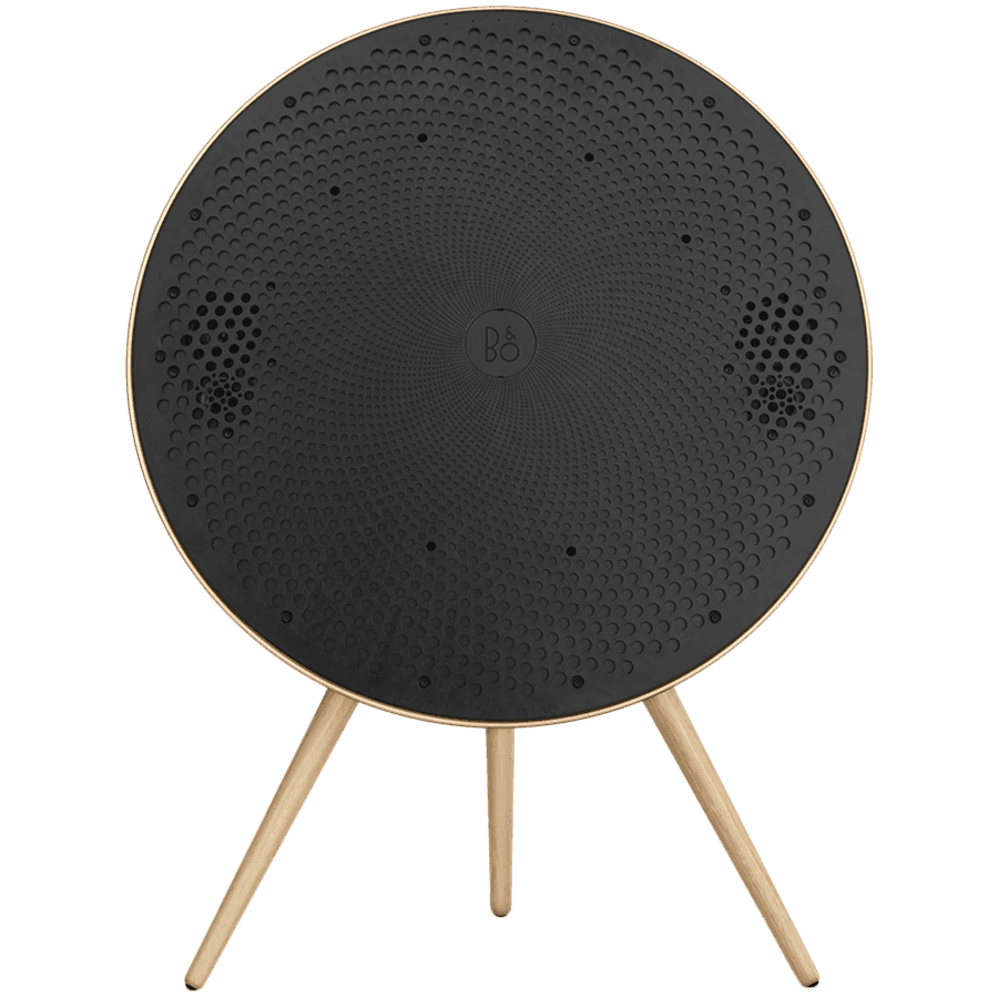 Beosound A9 5th Gen Speaker Gold Tone (Back Sand/Cover Golden/Legs White Oak) 5